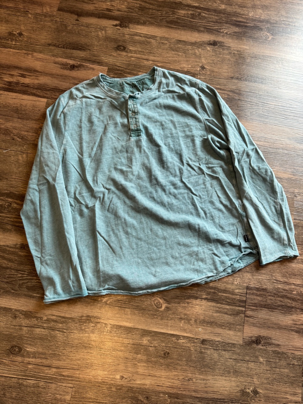 Lucky Brand Womens Light Green Long Sleeve Henley Top Large